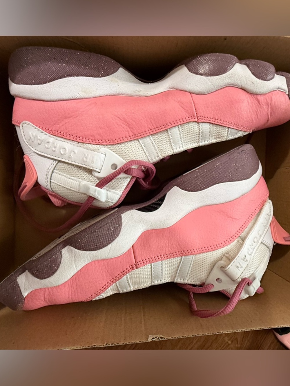 Nike Air Jordan 6 Rings GS Coral Chalk Desert Berry White Size 5Y Girls w/box - Picture 12 of 16